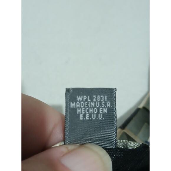 Stafford 100% Imported Silk Green Geometric Print Tie Made In USA - Picture 4 of 7